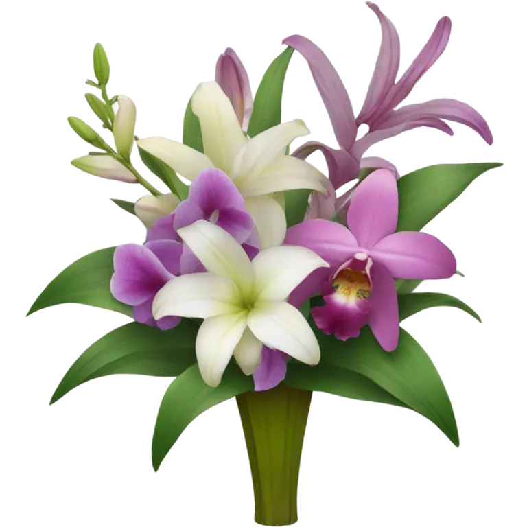 Boquet full of lilys and orchid emoji