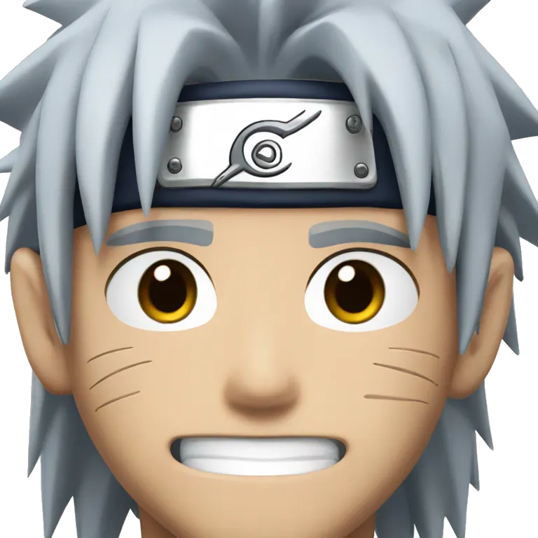 Naruto from Naruto with black curl hair emoji