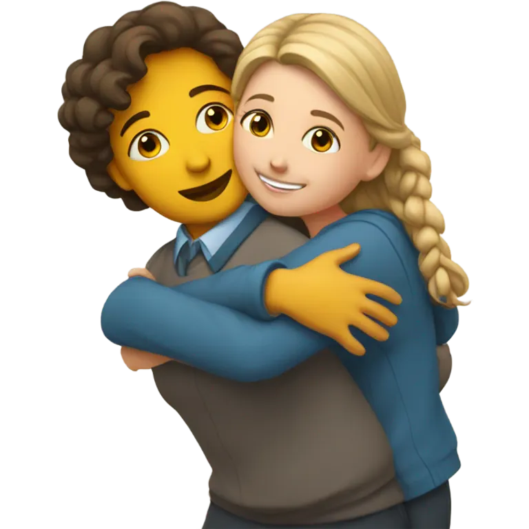 teacher hugging girl emoji
