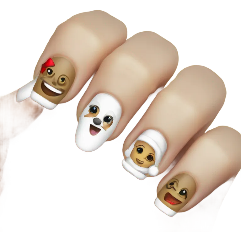 Xmas nails emoji