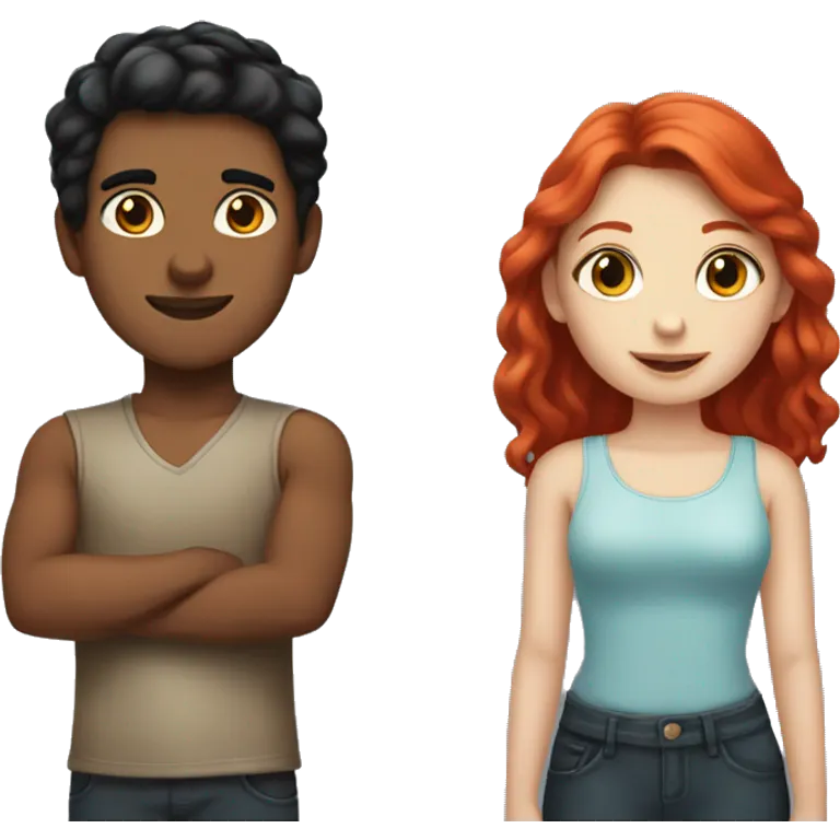 "Emoji of a fair-skinned boy with black hair and a fair-skinned girl with red hair." emoji