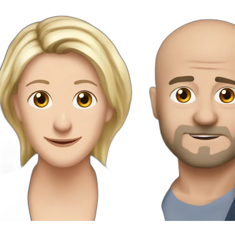 marine lepen et melanchon qui s'embrassent emoji