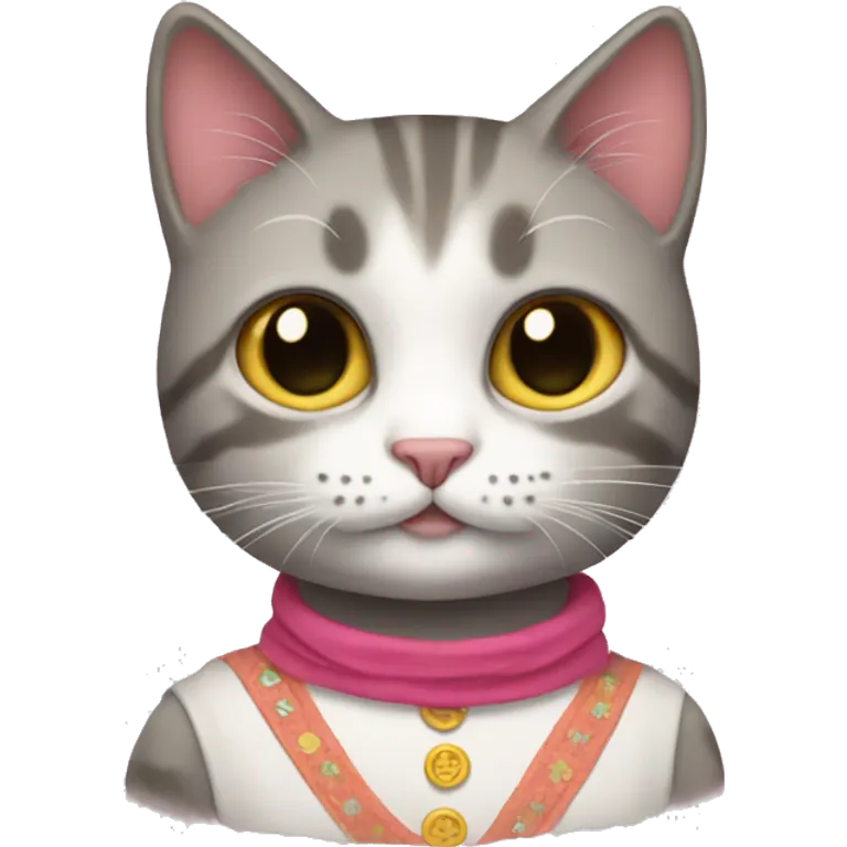 Un gato con vestido emoji