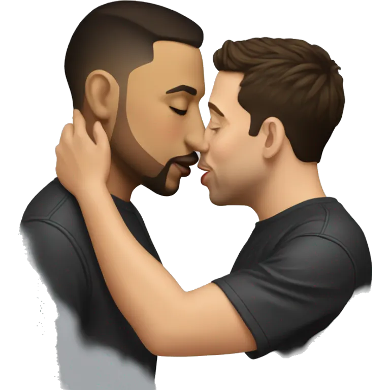 Elon Musk kissing Drake emoji