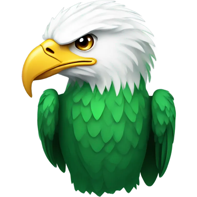Green bald eagle emoji