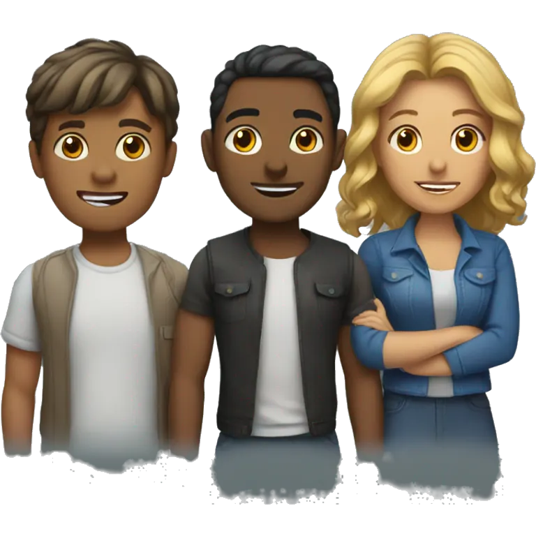 group of 5 people emoji