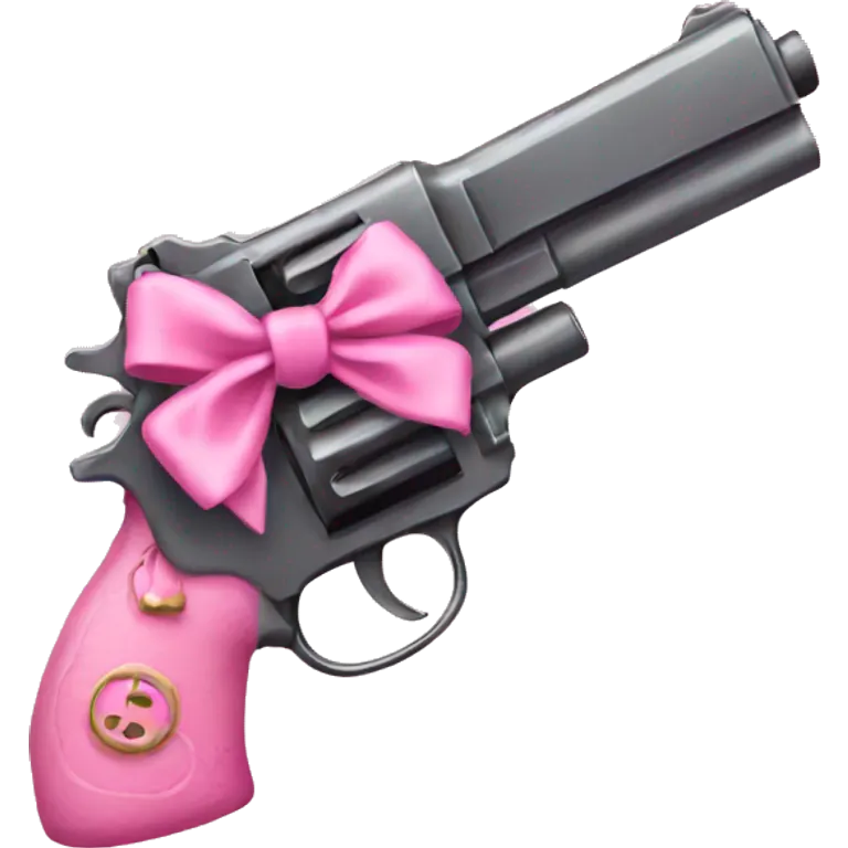 pink pistol with  pink bow emoji