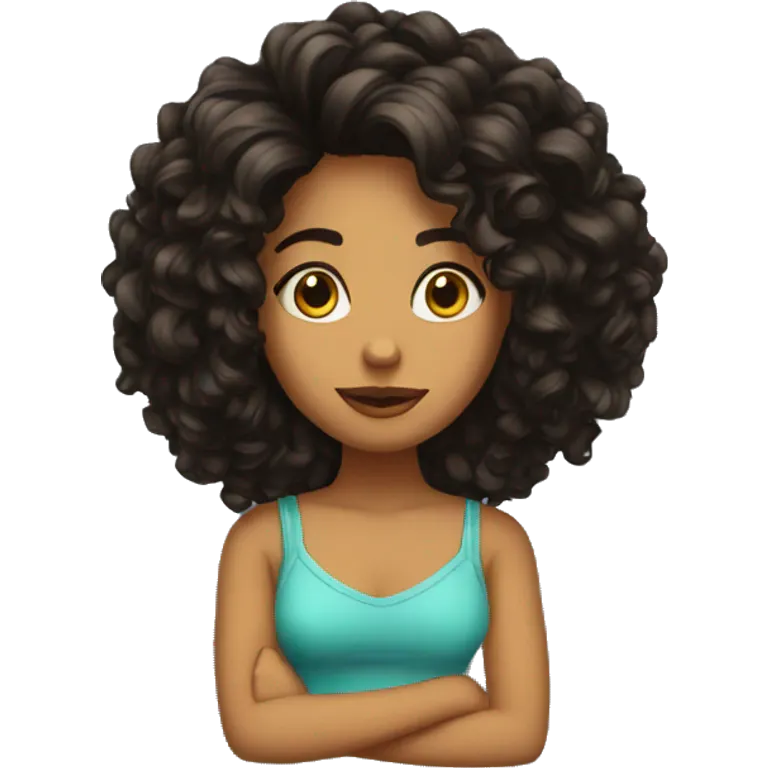 Chica cabello negro emoji