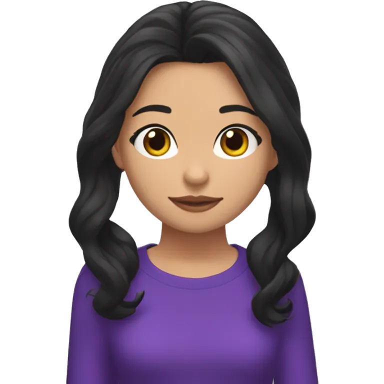 Una chica vestida de morado dice Olivia Rodrigo en su camisa cabello negro y una corona  emoji