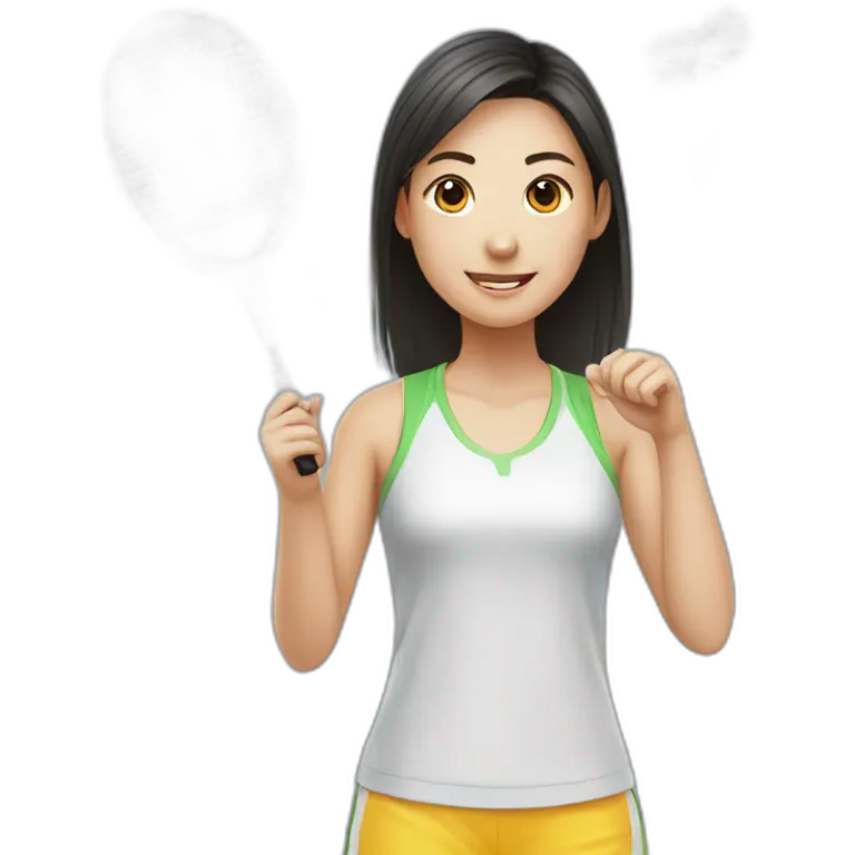Badminton with girl emoji | AI Emoji Generator