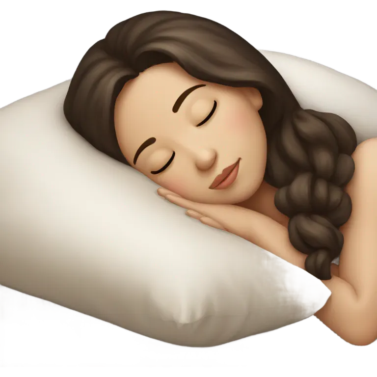 sleeping beauty brunette white girl with a silk pillow emoji