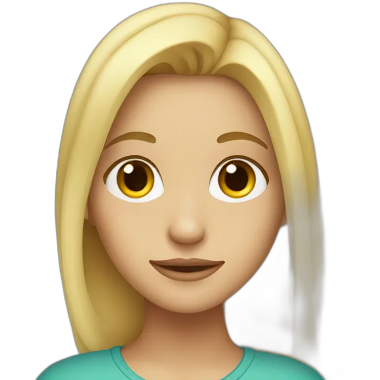 blonde girl looking at viewer emoji