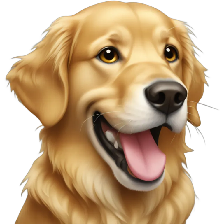 Golden retriever holding football in mouth  emoji
