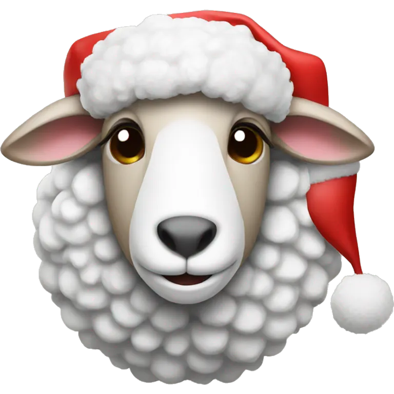 sheep with christmas hat emoji
