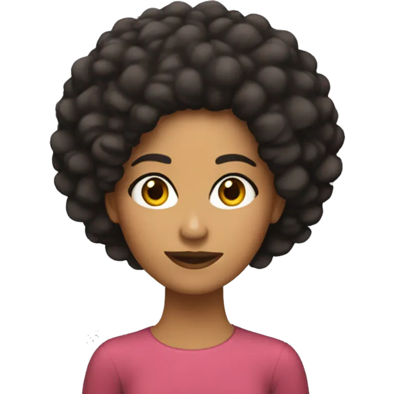 chica morena piel clara pelo afro emoji