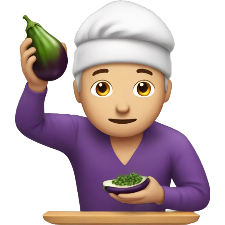 Man eating eggplant emoji