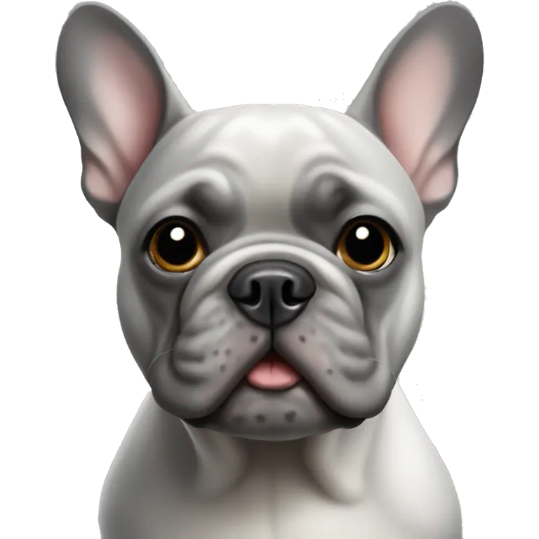 grey french bulldog emoji