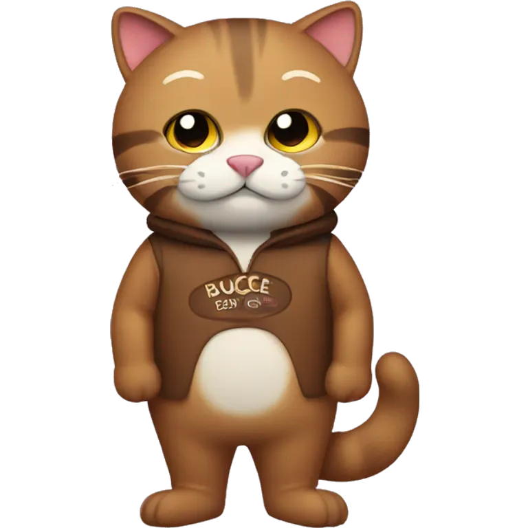 cat in a bucee beaver costume emoji