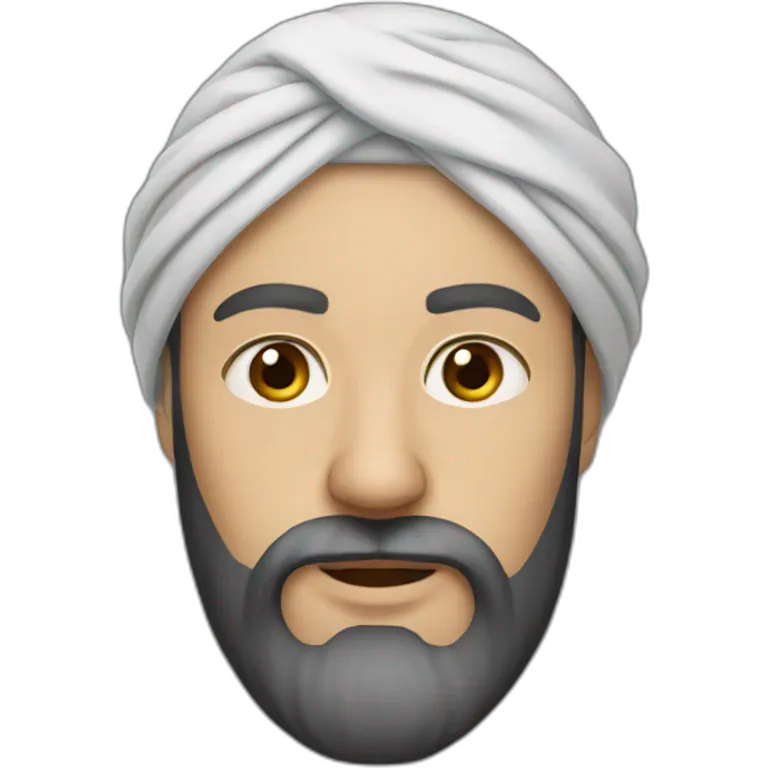 white man wearing turban dark brown beard emoji