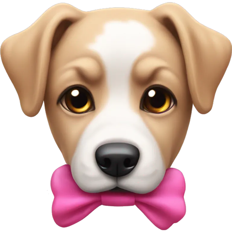 Perro con lazo rosa emoji