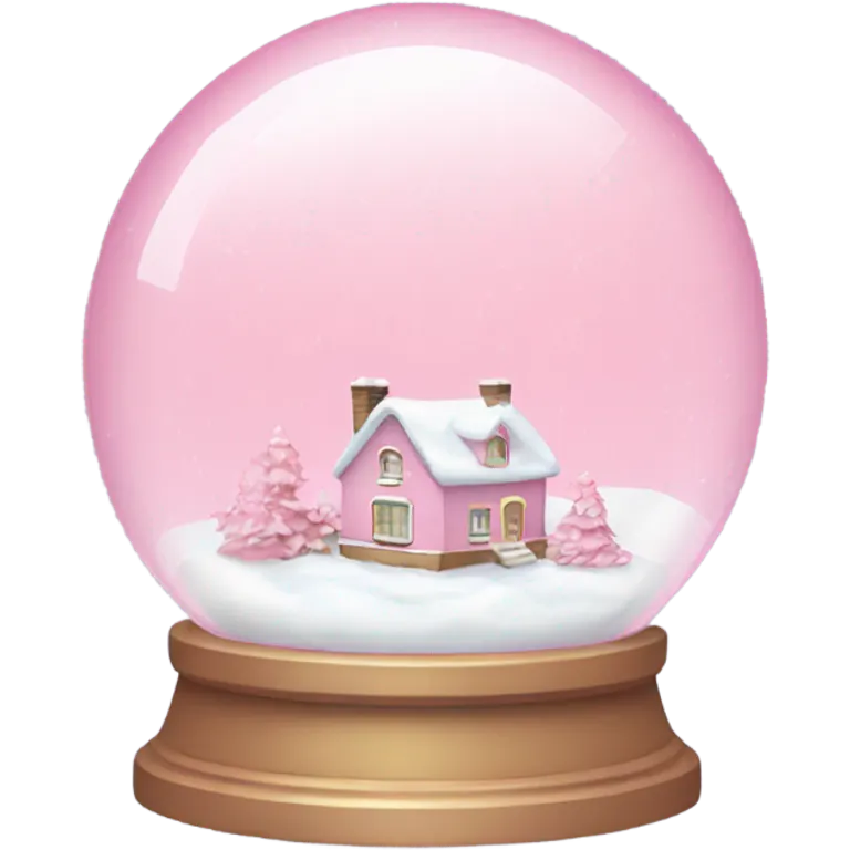 Pastel pink snow globe emoji
