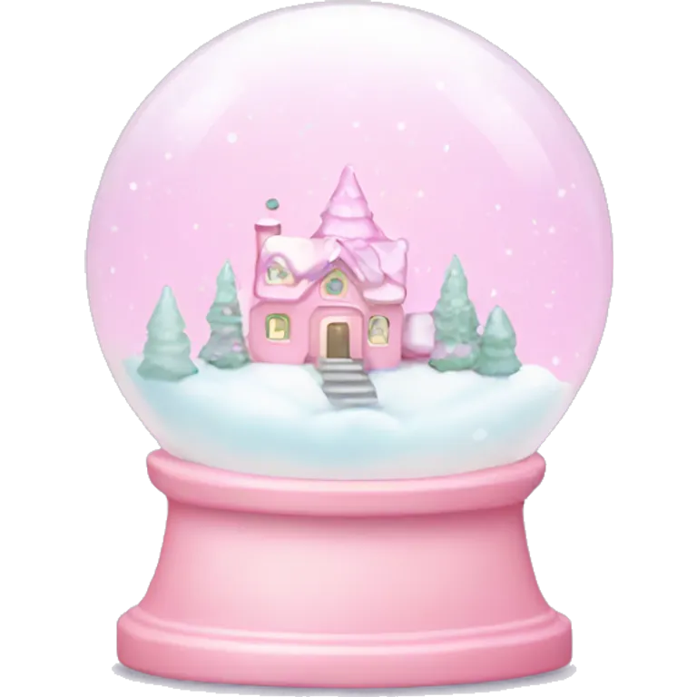 Pastel pink snow globe emoji