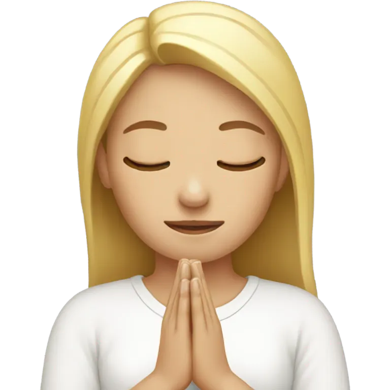 White Woman praying  emoji