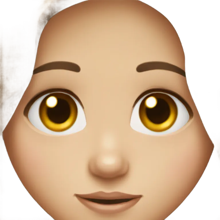 Brown hair blue eyes girl emoji