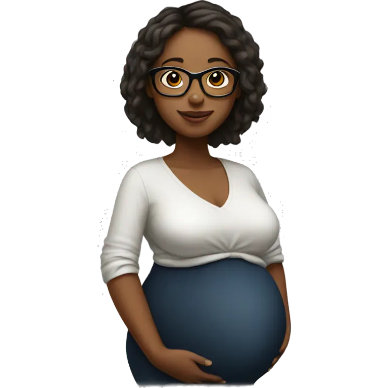 Pregnant girl wearing glasses  emoji