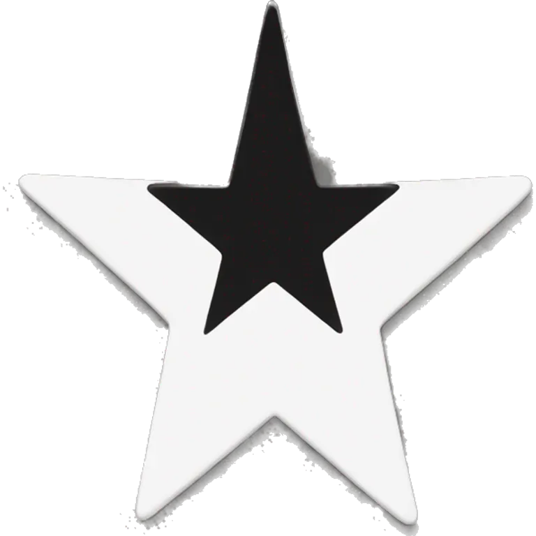Half black half white star emoji