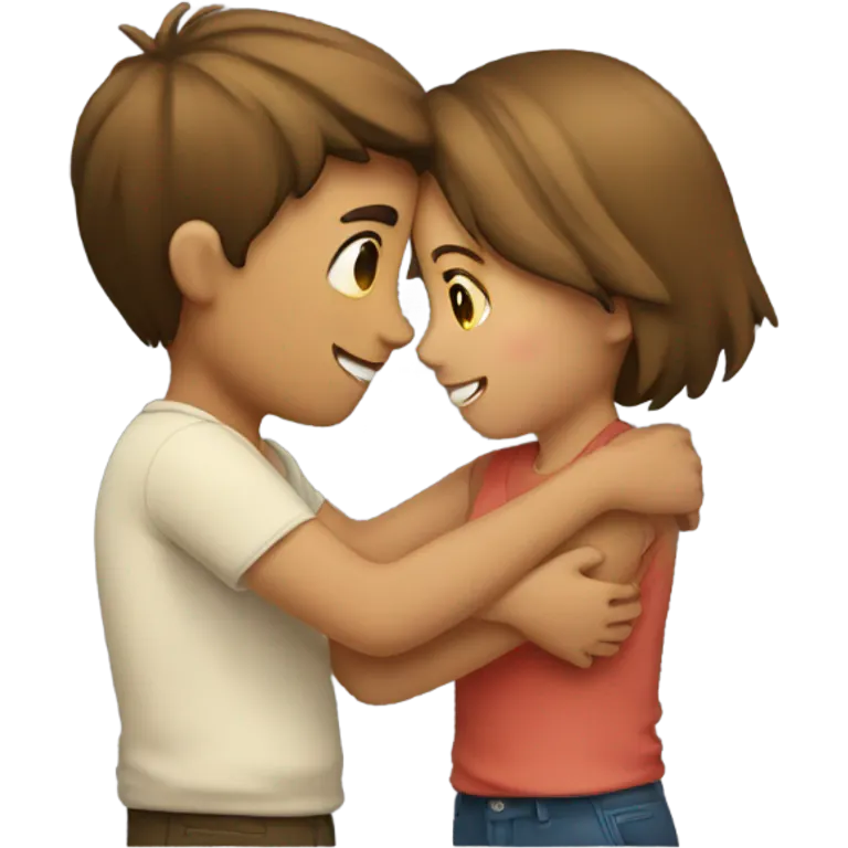 Girl hugging boy emoji
