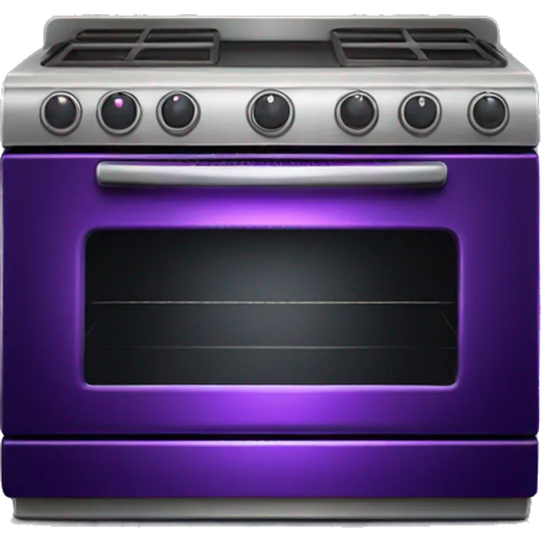 Realistic Metallic dark purple oven isolated.  emoji