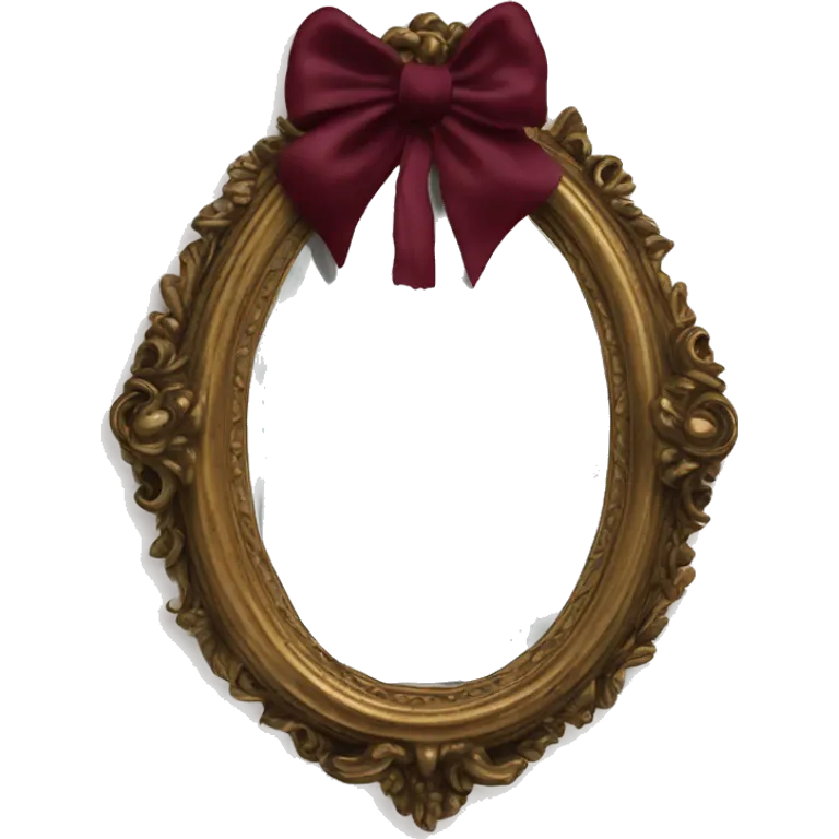 Vintage mivintage mirror with handle and burgundy bow emoji