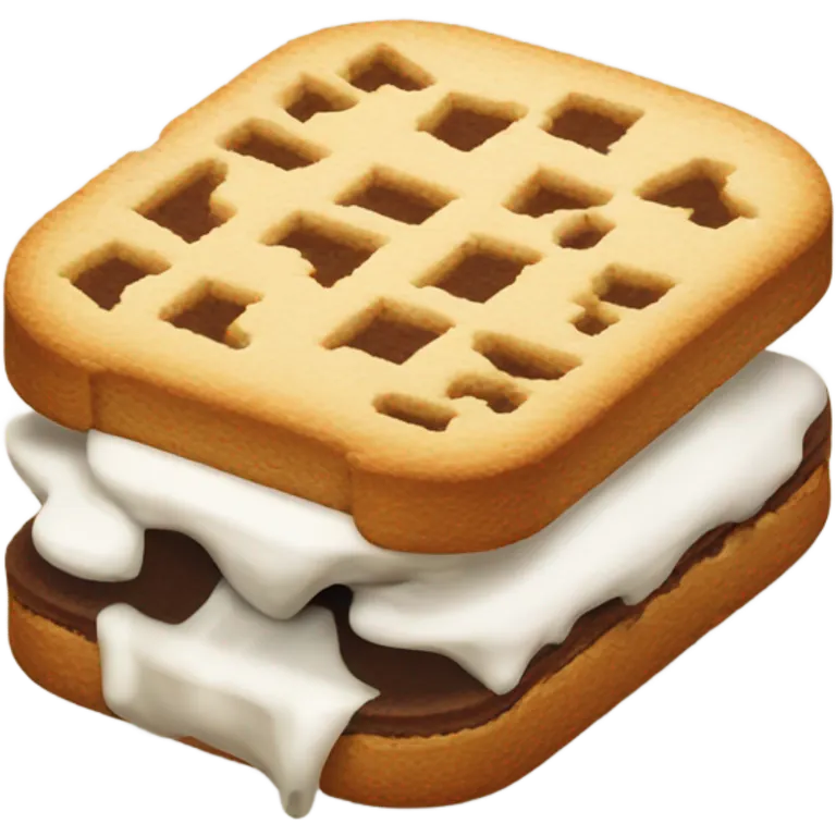 A half eaten ice cream sandwich  emoji