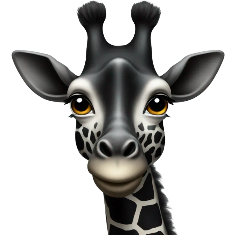 Giraffe all black emoji