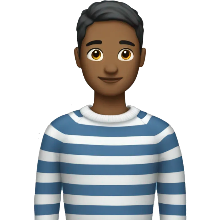 Blue and white striped sweater emoji