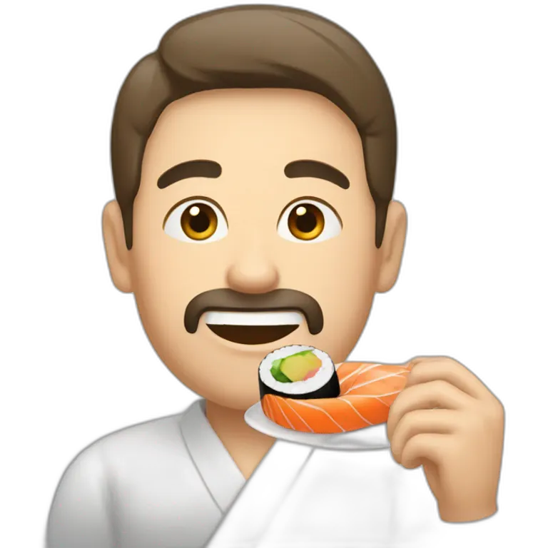 Homme qui mange des sushis emoji