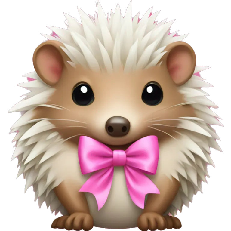 Hedgehog with a pink bow emoji