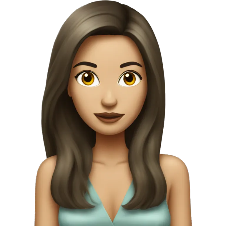Brunette girl long hair with dirty martini emoji