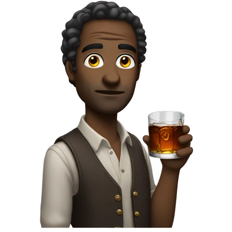 Drunk with bourbon emoji
