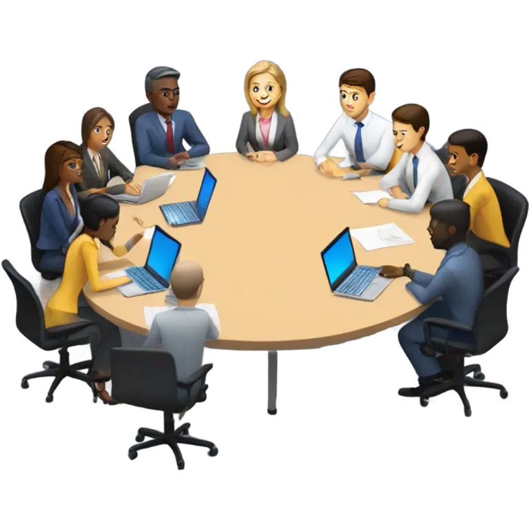 group discussion in a modern office emoji