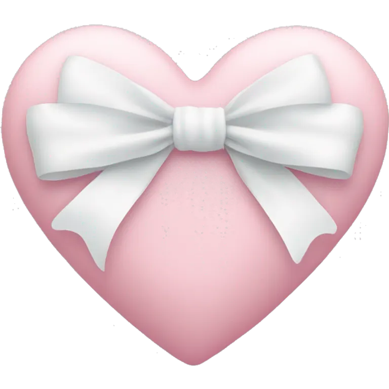 Pastel pink heart with white bow emoji