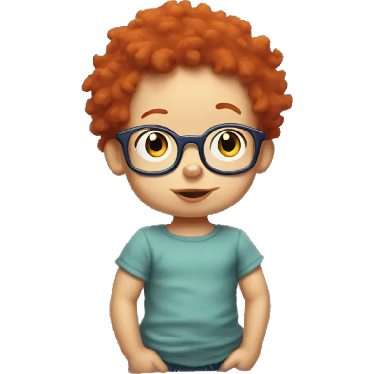 rugrats Redhead baby with glasses emoji