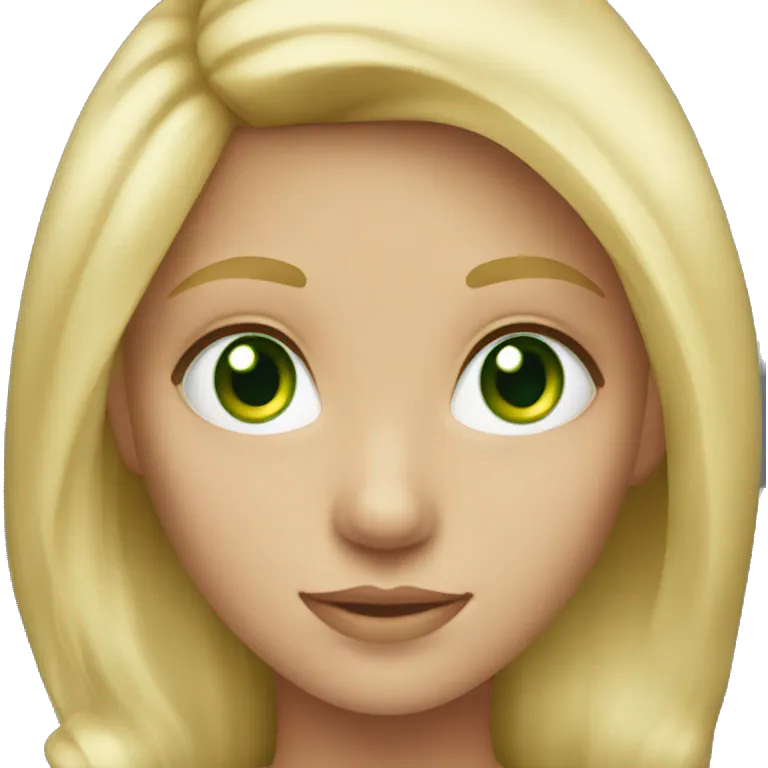 Blond girl with green eyes  emoji