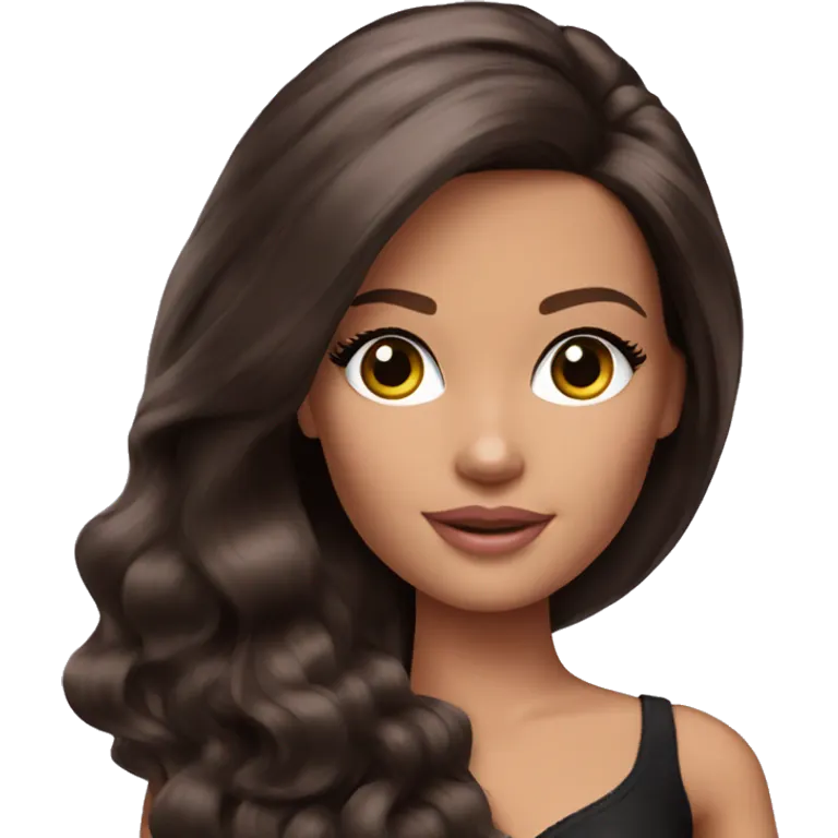 Beautiful Barbie brunette emoji