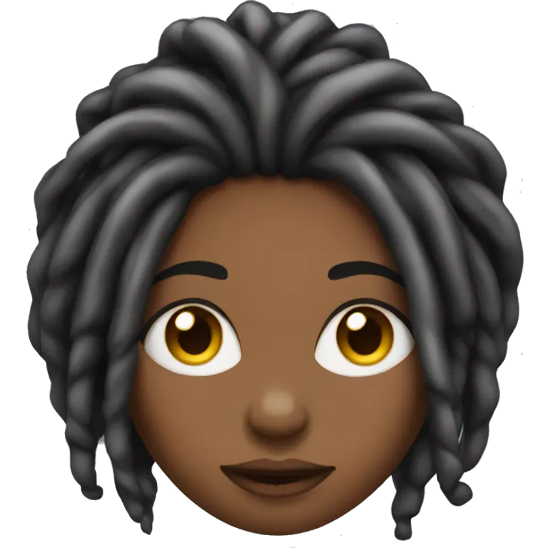 One Black woman with long dreads emoji