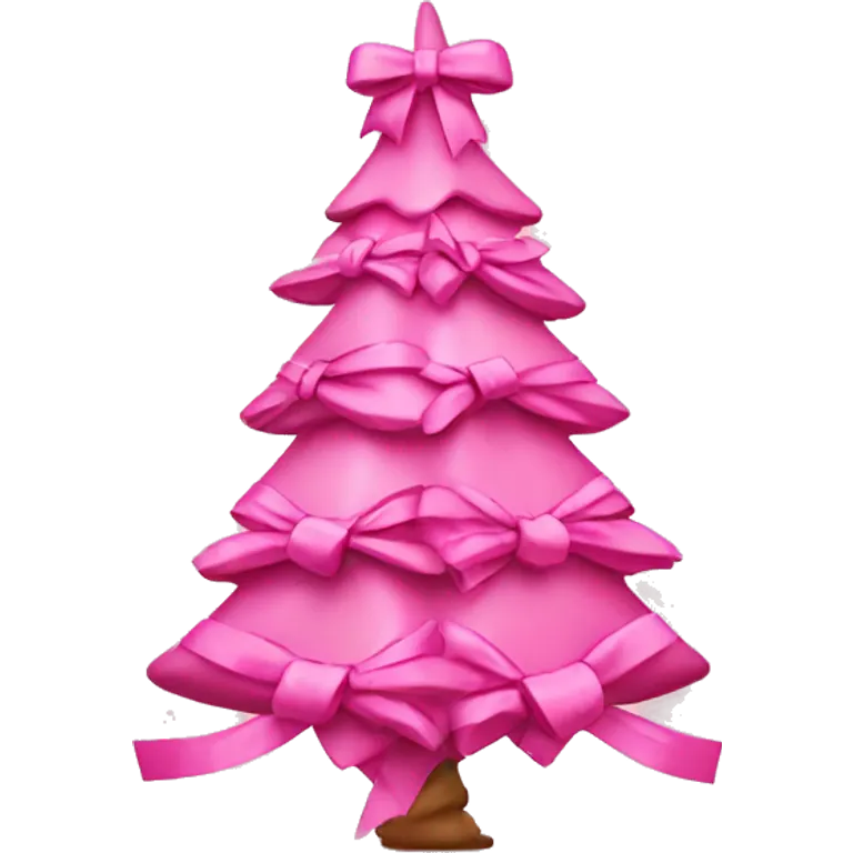 pink christmas tree with bows emoji