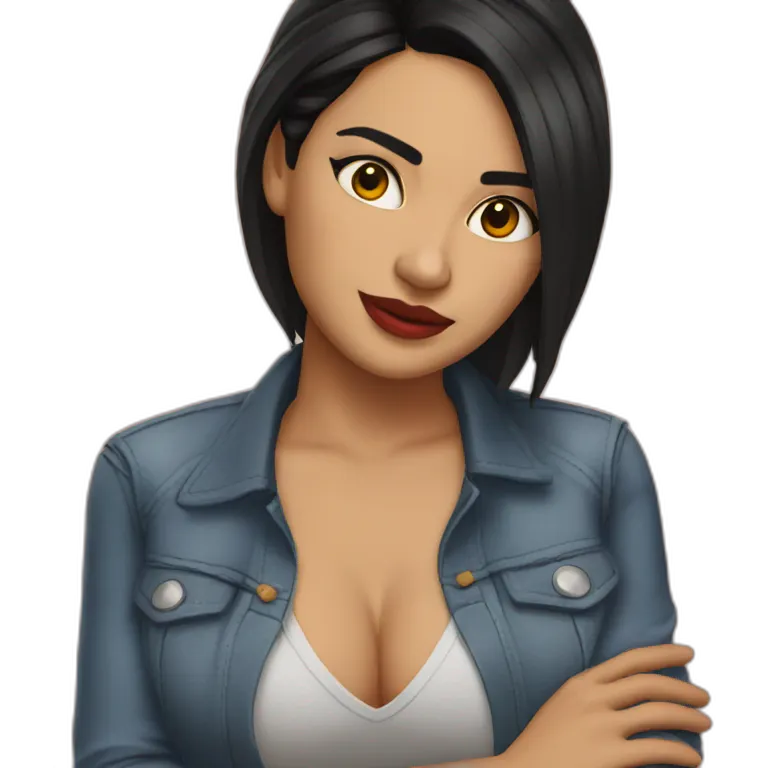 Chica linda morena emoji