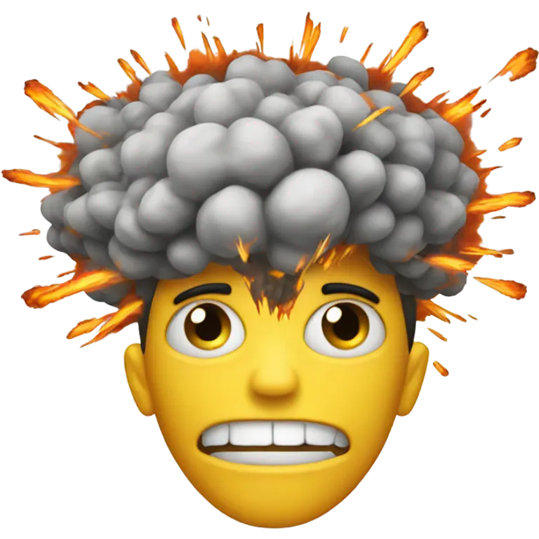 exploding head emoji with skull emoji