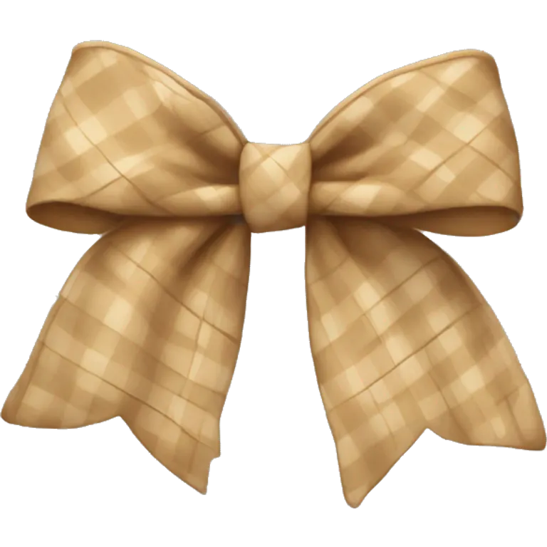 beige plaid bow emoji